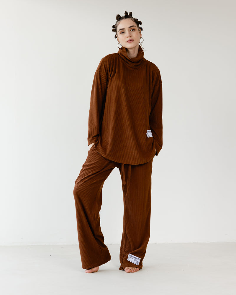 تحميل الصورة في عارض المعرض, بنطلون مخملي بني
