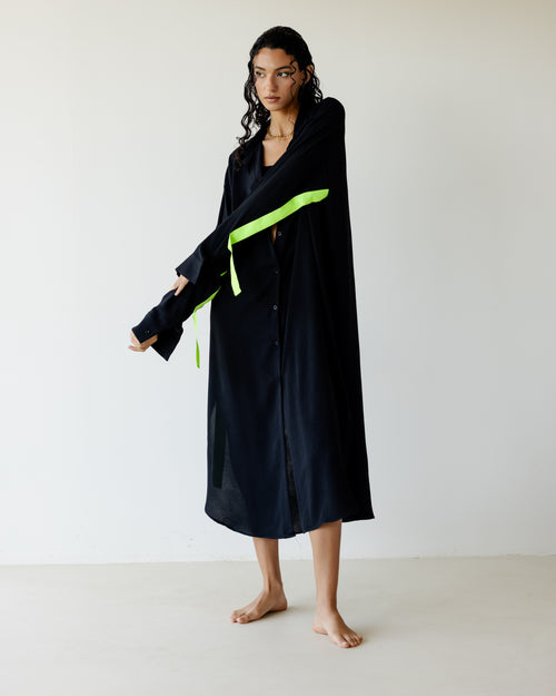 فستان قميص نسائي بريزي اسود أنيق ومريح